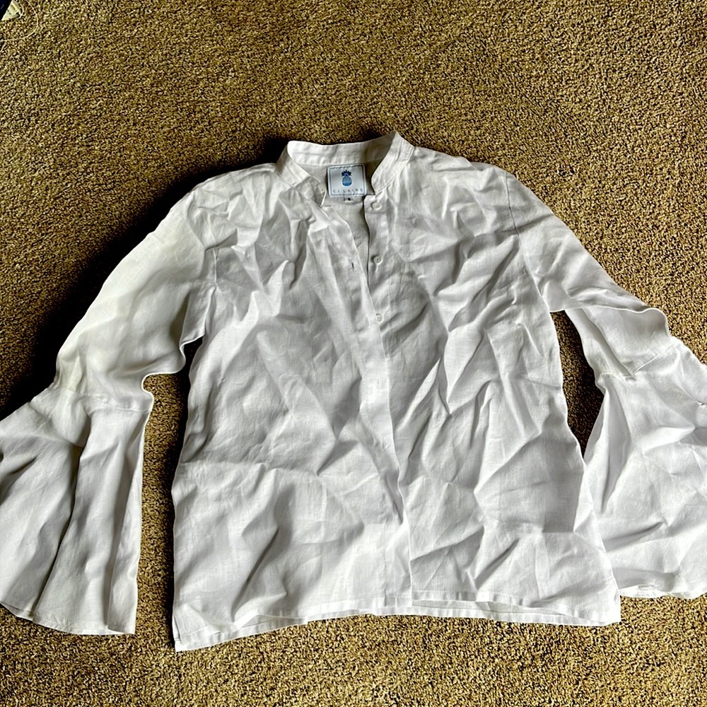 Womens white linen blouse